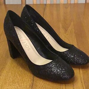Woman’s Sole Society black sparkle block heel. Size 10. Comfy. Like new!